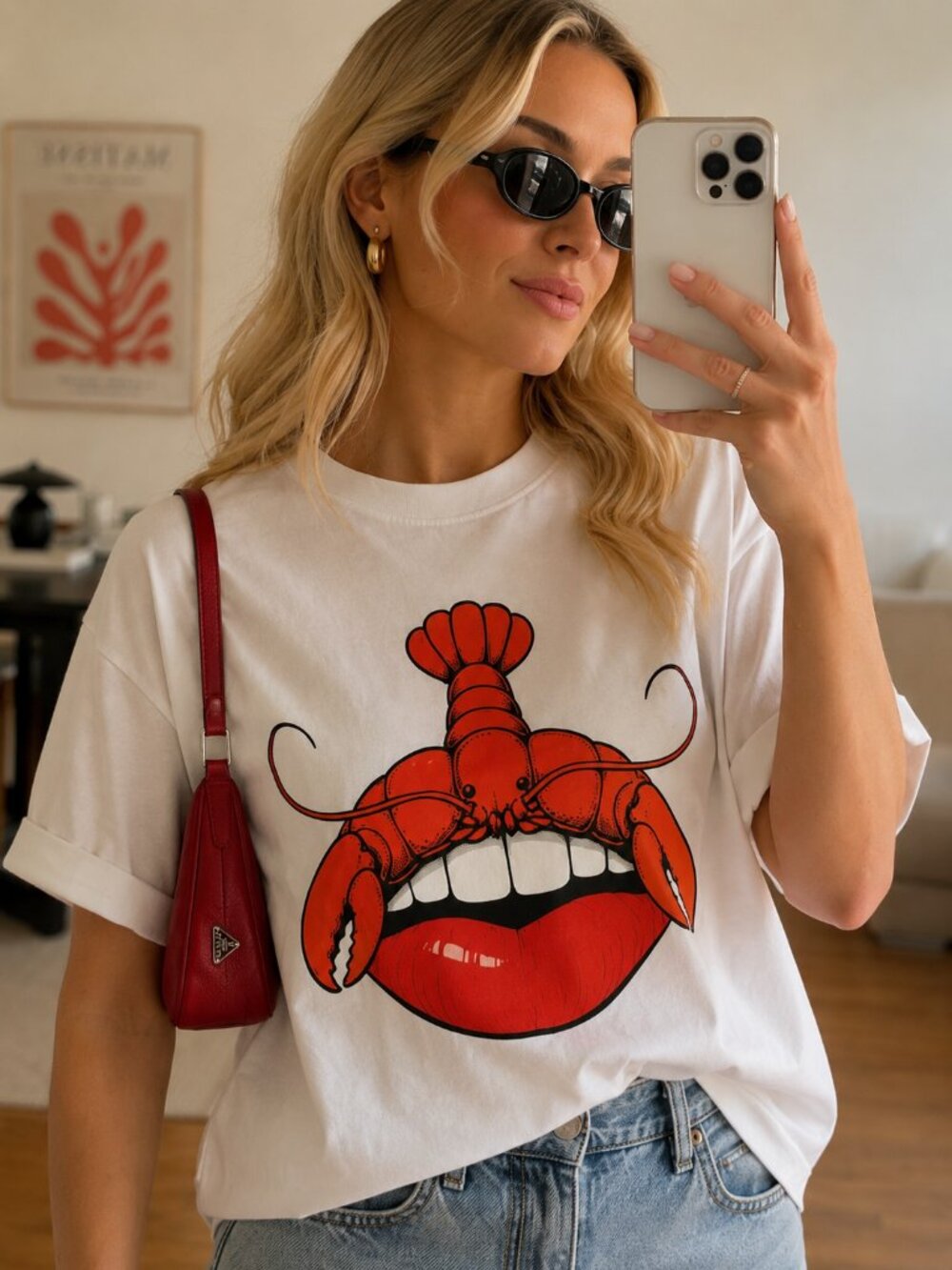 Lobster Graphic Tee Retro Coastal Fashion Vintage Pop Art Beach Streetwear S M L